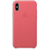 Чехол Apple Leather Case для iPhone XS, розовый пион