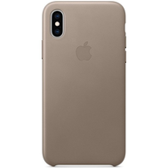 Чехол Apple Leather Case для iPhone XS, платиново-серый