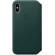 Чехол Apple Leather Folio для iPhone XS, зелёный лес