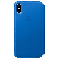Чехол Apple Leather Folio для iPhone X Electric Blue
