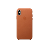 Чехол Apple Leather Case для iPhone XS, золотисто-коричневый