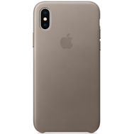 Чехол Apple Leather Case для iPhone X платиново-серый