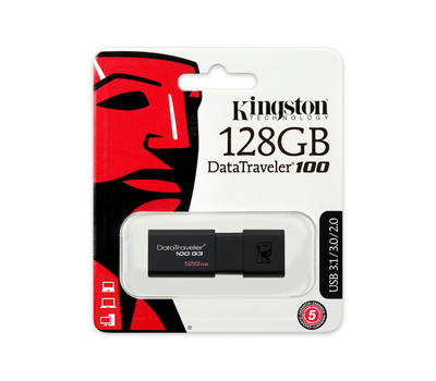 USB-накопитель Kingston DT100G3 128GB Черный