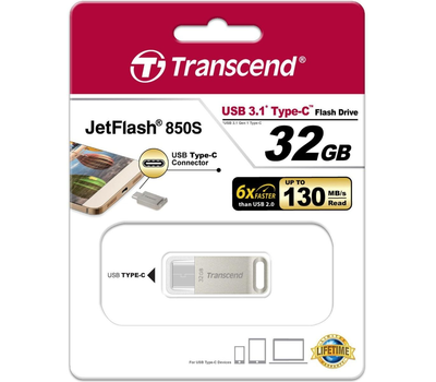 USB Флеш 32GB Transcend TS32GJF850S type C металл