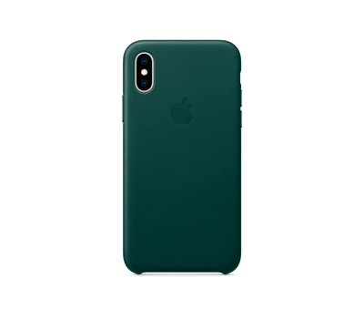 Чехол Apple Leather Case для iPhone XS, зелёный лес