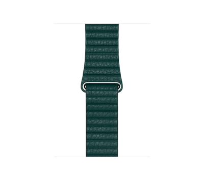 Ремешок Apple Watch 44мм, кожаный, размер L, зелёный лес