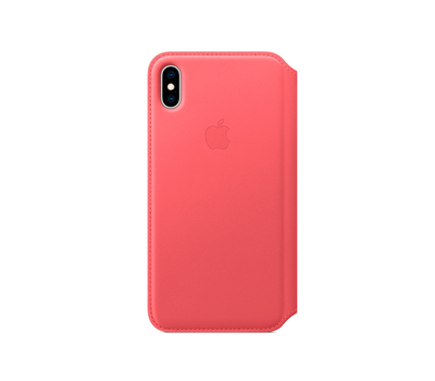 Чехол Apple Leather Folio для iPhone XS Max, розовый пион