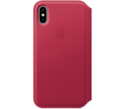 Чехол Apple Leather Folio для iPhone X лесная ягода