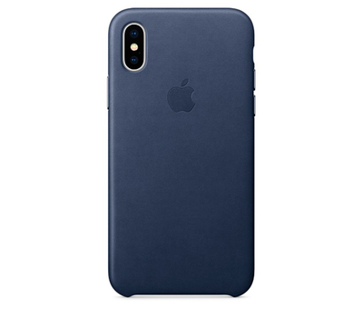 Чехол Apple Leather Case для iPhone X тёмно-синий