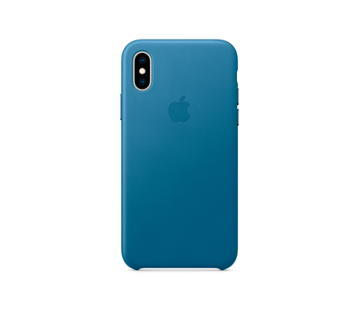 Чехол Apple Leather Case для iPhone XS, лазурная волна