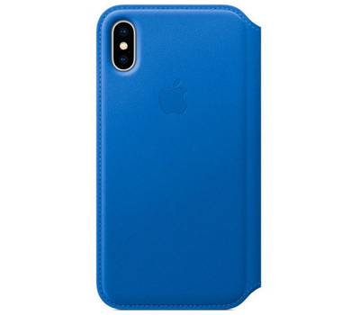 Чехол Apple Leather Folio для iPhone X Electric Blue