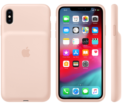 Чехол Apple Smart Battery для iPhone XS Max, розовый песок