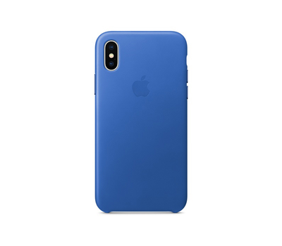 Чехол Apple Leather Case для iPhone X синий аргон