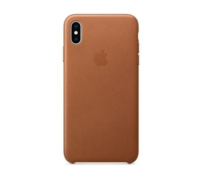 Чехол Apple Leather Case для iPhone XS Max, золотисто-коричневый