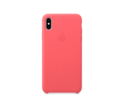 Чехол Apple Leather Case для iPhone XS Max, розовый пион
