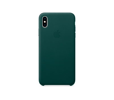 Чехол Apple Leather Case для iPhone XS Max, зелёный лес