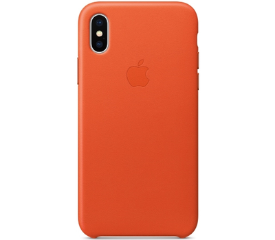 Чехол Apple Leather Case для iPhone X Bright Orange