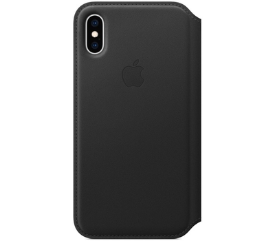 Чехол Apple Leather Folio для iPhone XS, чёрный