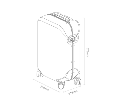 Чемодан Xiaomi 90FUN Aluminum Smart Unlock Suitcase 20'' Medium Yellow