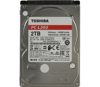Жесткий диск Toshiba L200 2 ТБ SATA 6Gb/s