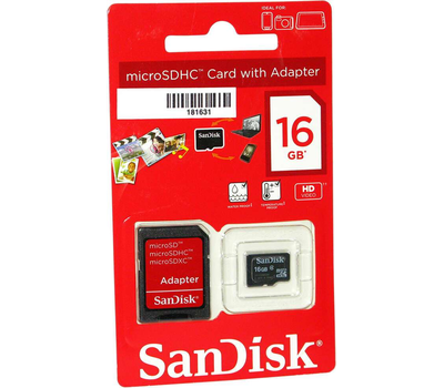 Карта памяти SanDisk microSDHC 16 ГБ