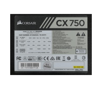 Блок питания ATX Corsair CX750, 750W