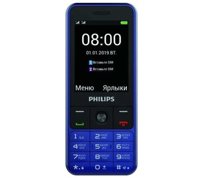 Мобильный телефон Philips Xenium E182 2.4" 240x320 microUSB/microSD 2xSIM Blue CTE182/RURELQRU