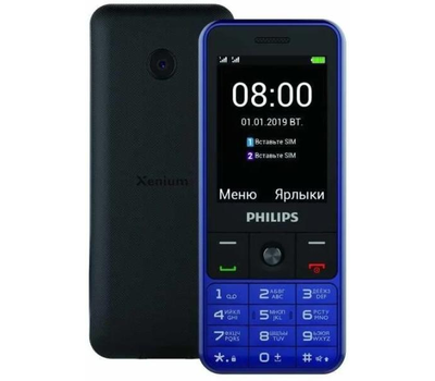 Мобильный телефон Philips Xenium E182 2.4" 240x320 microUSB/microSD 2xSIM Blue CTE182/RURELQRU