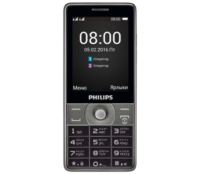 Мобильный телефон Philips E570 2.8" 240x320 microUSB/microSD 2xSIM Dark Gray E570/DG