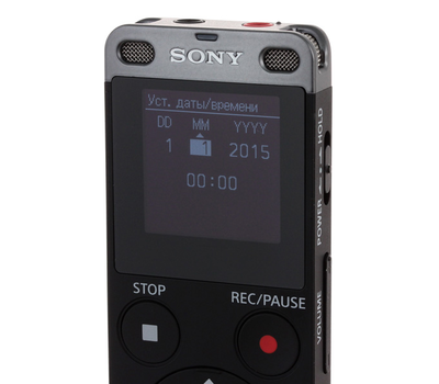 Диктофон цифровой Sony ICD-UX560, 4Gb, MP3/AAC/WMA/LPCM, LCD, USB, MicroSD, Li-Ion, Black