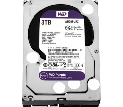 Жёсткий диск WD Purple WD30PURZ 3ТБ 3,5" 5400RPM 64MB (SATA-III) DV&NVRЖёсткий диск WD Purple WD30PURZ 3ТБ 3,5" 5400RPM 64MB (SATA-III) DV&NVR