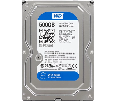 Жесткий диск WD Blue WD5000AZLX 500ГБ 3,5" 7200RPM 32МB (SATA-III)