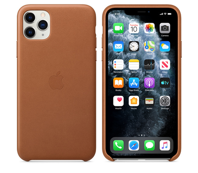Чехол Apple iPhone 11 Pro Max Leather Case Saddle Brown MX0D2