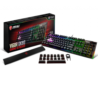 Клавиатура MSI Vigor GK80, Black-Grey-Red, USB
