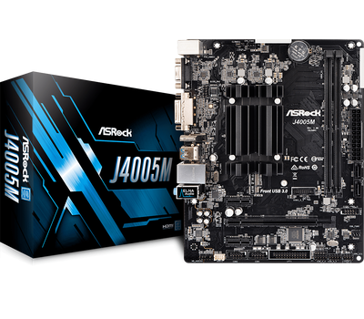 Материнская плата с процессором ASRock J4005M Intel Dual-Core J4005