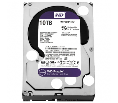 Жесткий диск 10Tb Western Digital Purple SATA 3,5"  WD100PURZ